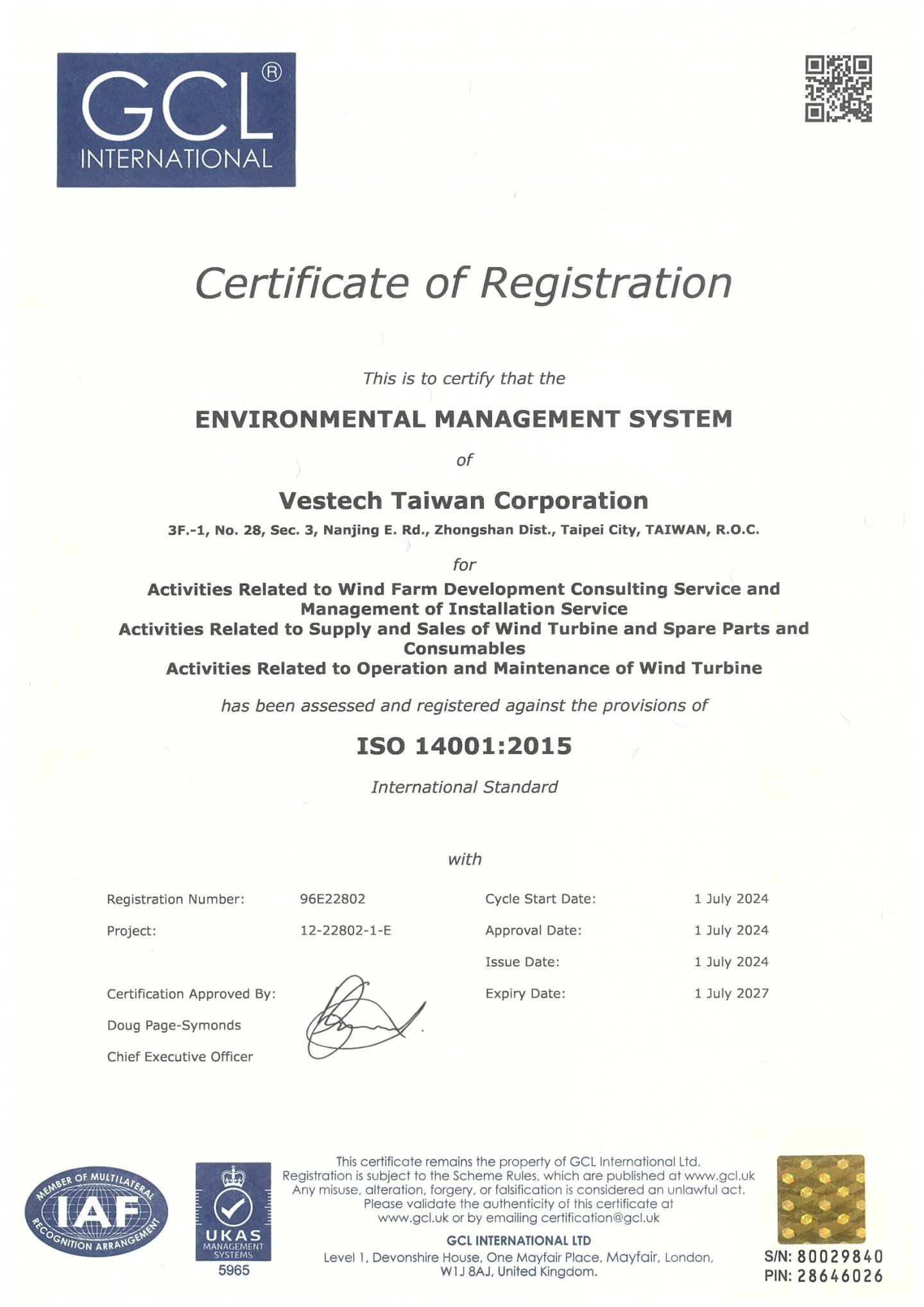 Vestech Has Passed ISO 14001:2015 Third Party Audit